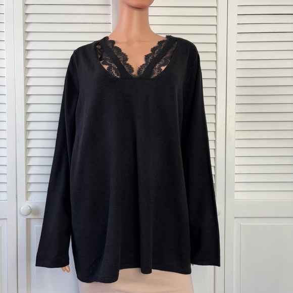 MAURICES Black Long Sleeve V-Neck Sweater Size 1 - Picture 1 of 8